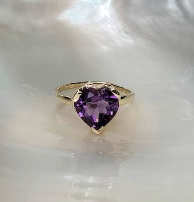 Amethyst Love Heart Ring - Limited Edition