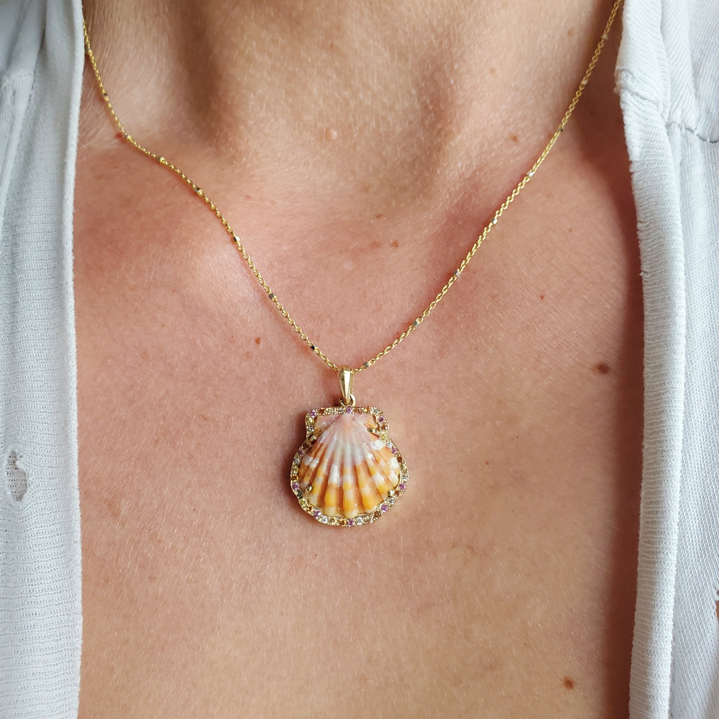 Enchanted Sunrise Shell Necklace  * Small