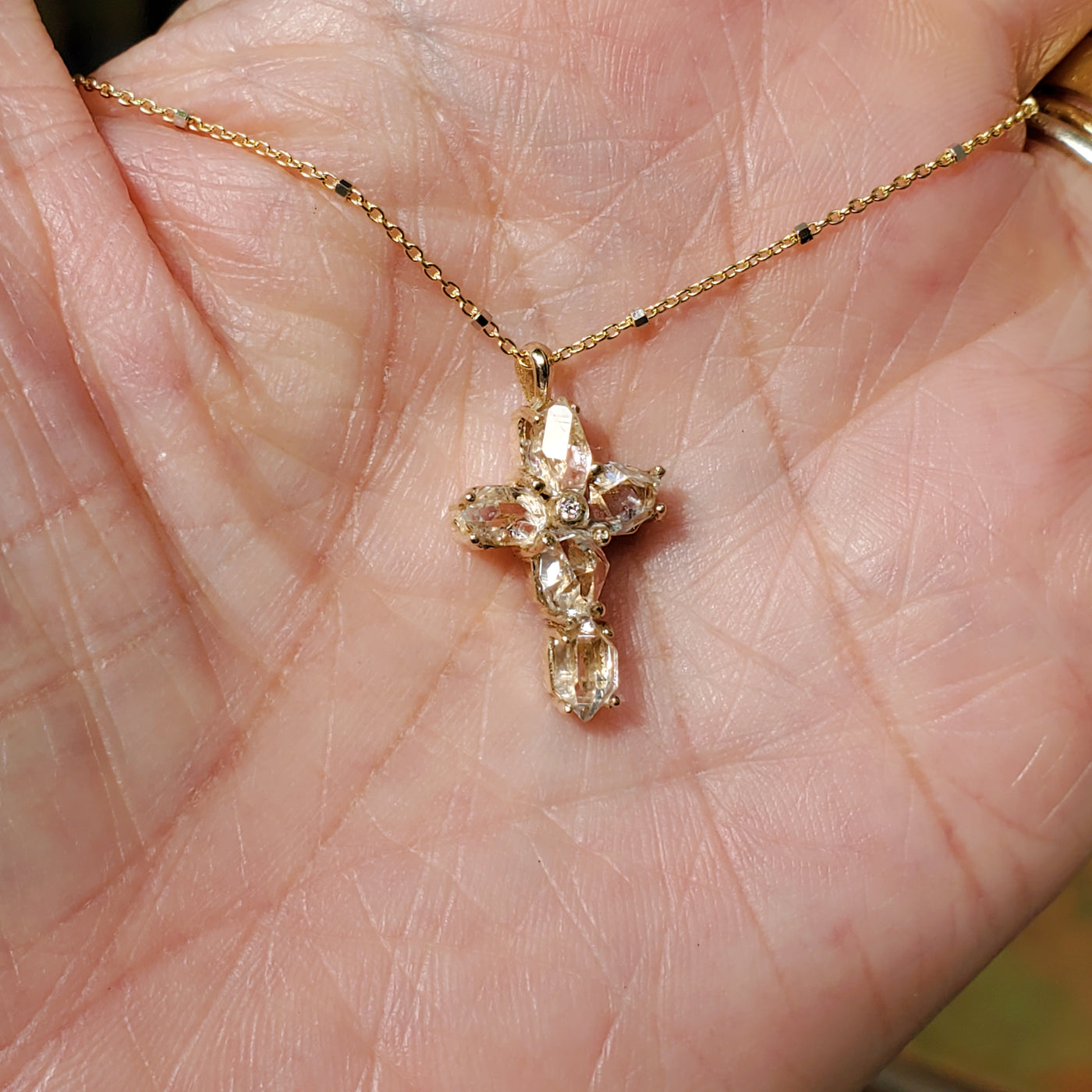 Guardian Herkimer Diamond Cross Necklace (limited edition)