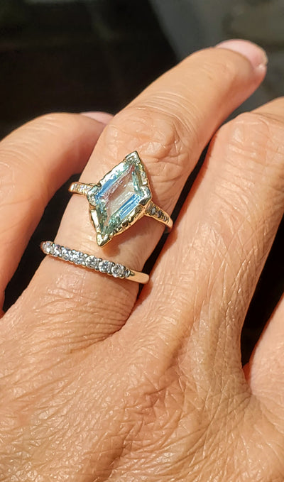 Guardian Shield Aquamarine Ring
