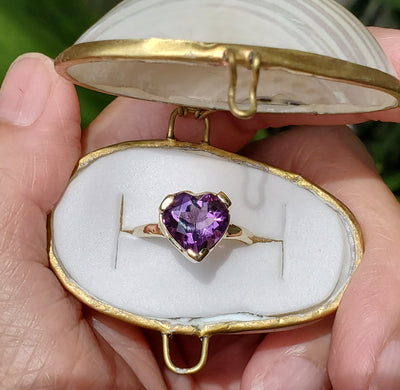 Amethyst Love Heart Ring - Limited Edition