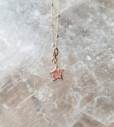 Tourmaline Rose Star Necklace