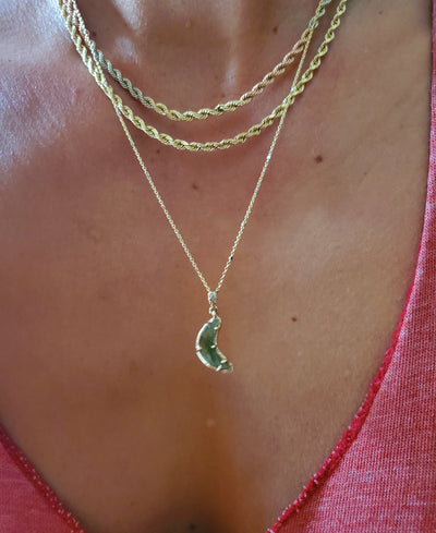 Green Healer Tourmaline Moon Necklace