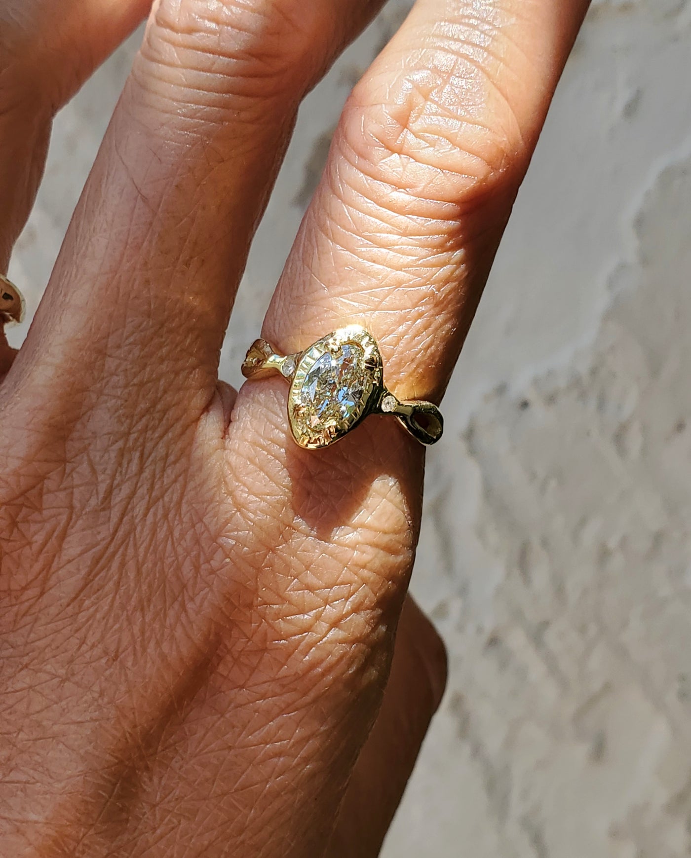 Antique Diamond & Blue Sapphire Engagement Ring 14k White Gold 0.75ct - U651