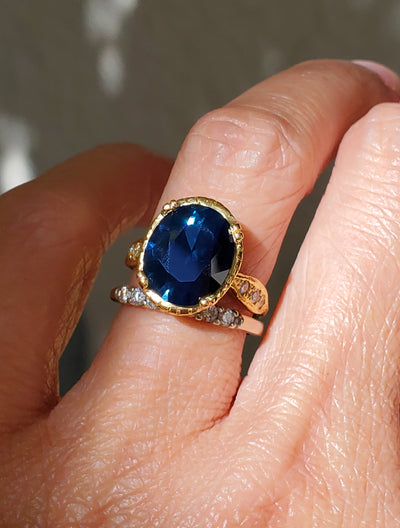 Elegance Deep Blue Sapphire Ring