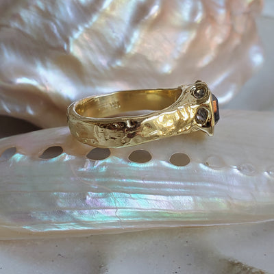 Elegance Salt & Pepper Rustic Diamond Ring