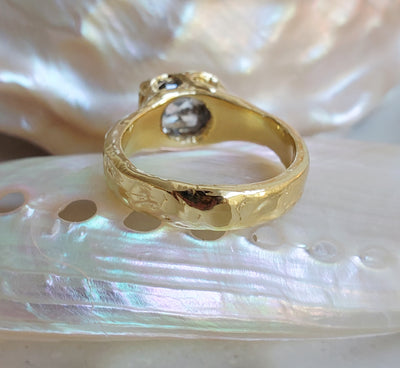 Elegance Salt & Pepper Rustic Diamond Ring
