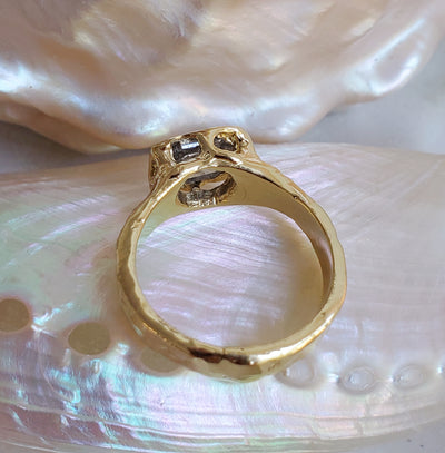 Elegance Salt & Pepper Rustic Diamond Ring