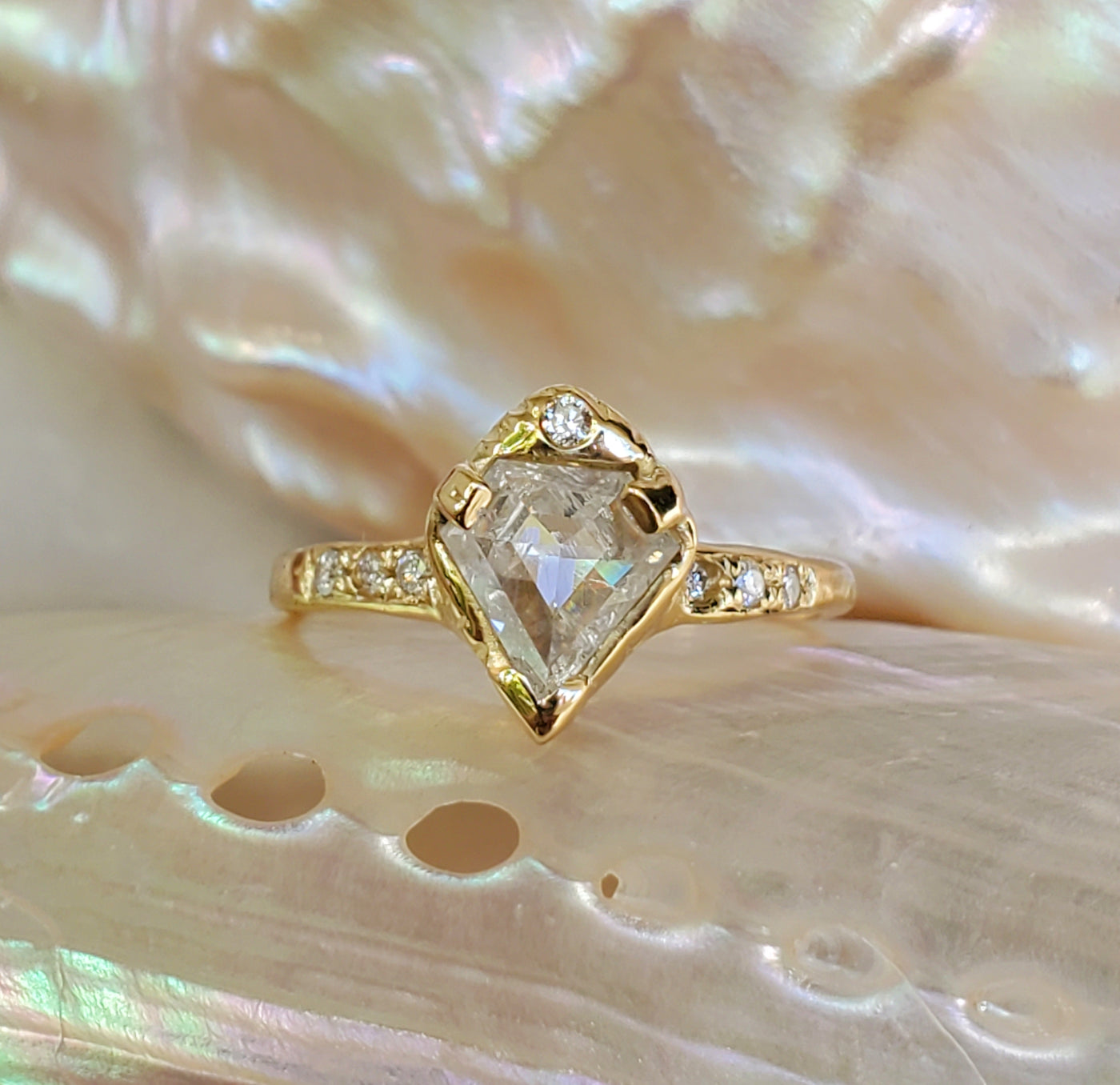 Enchanted Shield Rustic Diamond Ring