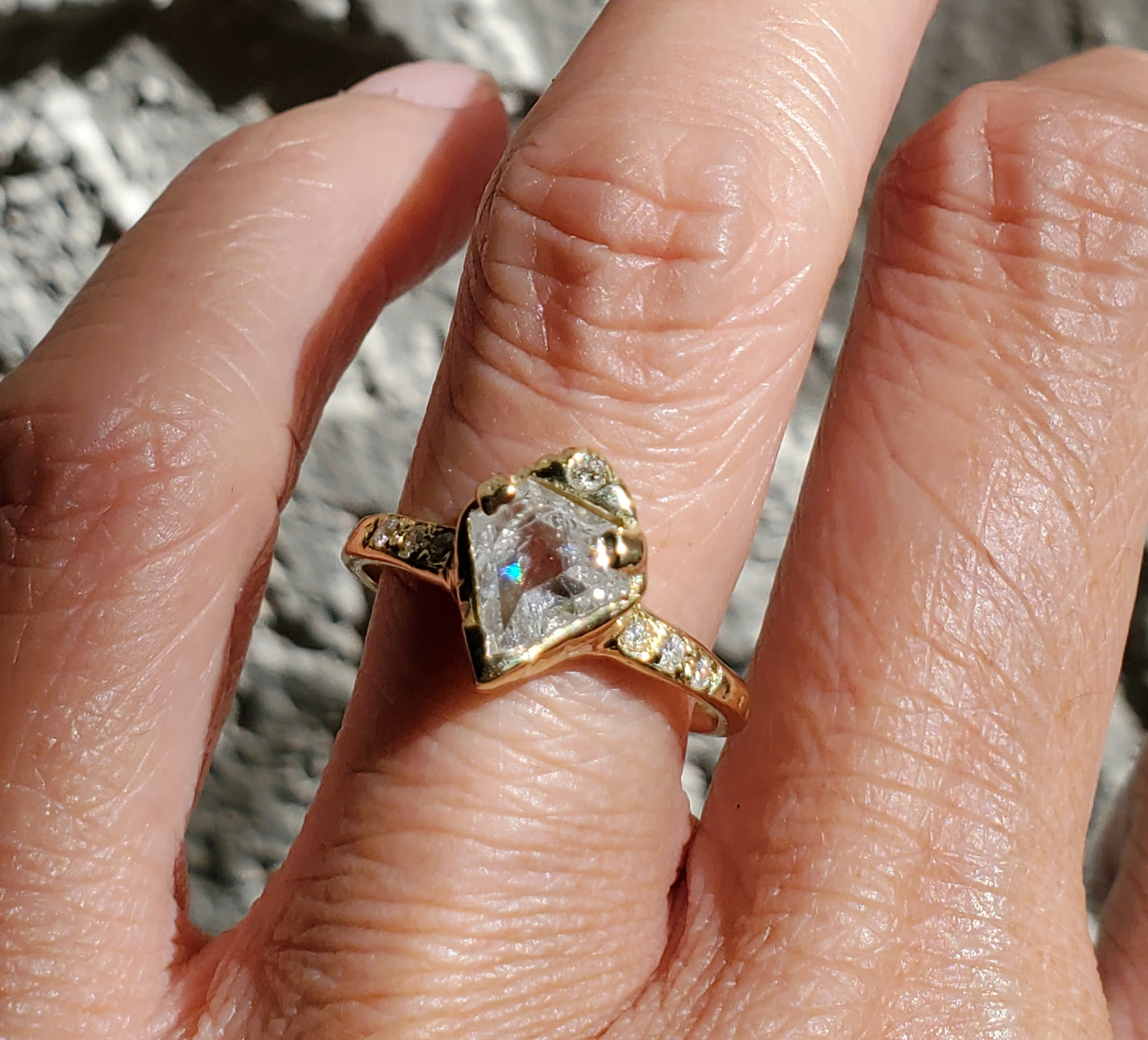 Enchanted Shield Rustic Diamond Ring